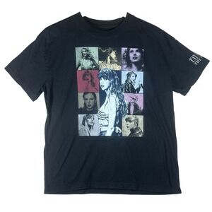 Taylor Swift The Eras Tour Concert T-Shirt Black Graphic Tee Tour Dates Medium